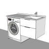 Meuble lave-linge à gauche 124 cm