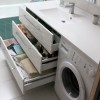 Meuble lave linge à droite plan résine